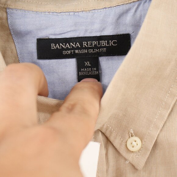 NWT Banana republic shirt men XL soft wash slim fit long sleeve button up cotton - Picture 8 of 14